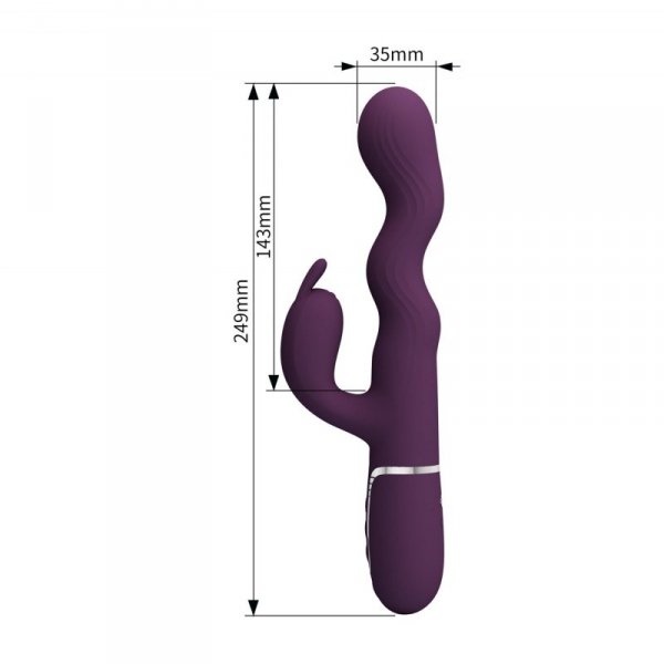 Pretty Love Laursen Dark Purple Waving & Vibrating Rabbit Vibrator