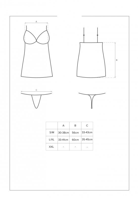 Redella koszulka i stringi czarna L/XL