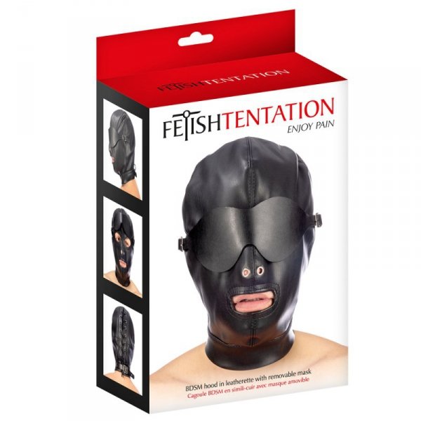 Maska Hood in leatherette with removable mask