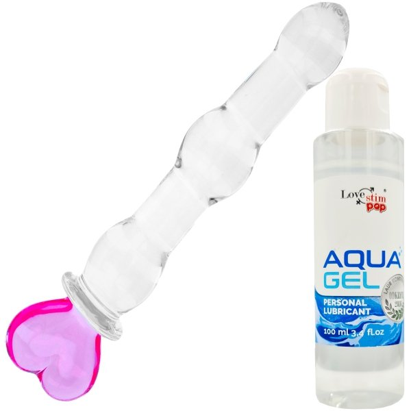 ZDOBIONE SZKLANE DILDO ANALNO WAGINALNE 20 CM