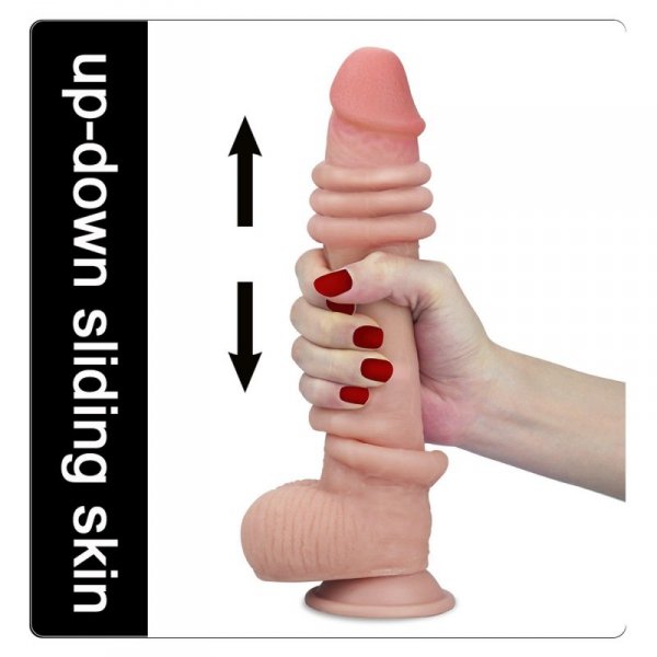 DUŻE 23 CM DOSKONALE REALISTYCZNE DILDO Z MOSZNĄ I PRZYSSAWKĄ + LUBRYKANT