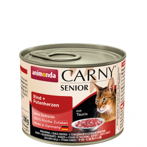 ANIMONDA Carny Senior puszka wołowina i serca indycze 200 g