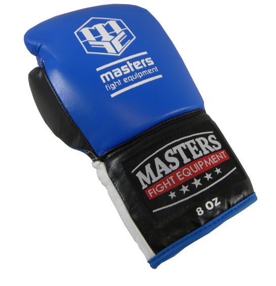 Rękawice bokserskie MASTERS skórzane RBT-600 niebieskie 10 oz