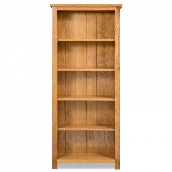 Regał na książki z 5 półkami, 60 x 22,5 x 140 cm, drewno dębowe