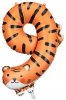 Balon foliowy urodzinowy cyfra 9 - Tygrys 49x76 cm