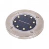 Lampy ogrodowe solarne najazdowe gruntowe czujnik zmierzchu wbijane świecący dysk 8LED 4szt. ciepły biały