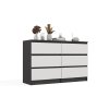 Komoda Malwa M6 120 ANTRACYT / BIAŁY