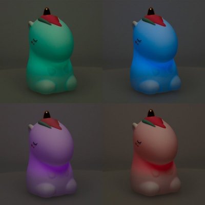 Lampka nocna dla dzieci silikonowa dotykowa miękka LED biała RGB jednorożec