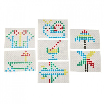 Tablica magnetyczna montessori mozaika kolorowe kropki żółta 26 x 26 cm