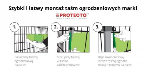 Taśma ogrodzeniowa ROLKA 26mb CLASSIC 19cm PROTECTO™ ZIELONA