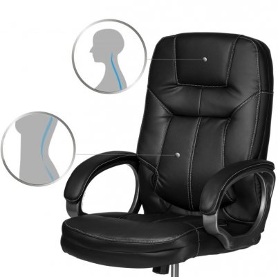 Fotel gabinetowy ze skóry Sofotel 355 czarny