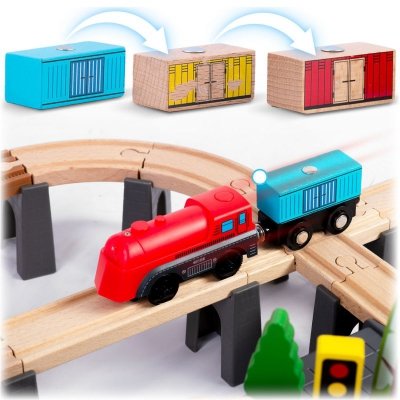 Kolejka drewniana miasteczko 100 szt RK-879 Ricokids