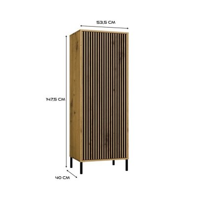 Witryna KAMARO 1DD SLIM DĄB ARTISAN Lamele Front Ryflowany