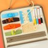 Tablica manipulacyjna sensoryczna montessori walizka dinozaury