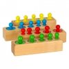 Odważniki cylindry drewniane montessori kolorowe