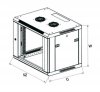 Extralink Szafka wisząca rack 6U 600x600 czarna szklane drzwi