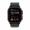 Apple Watch Ultra 2 GPS + Cellular, koperta 49 mm z tytanu w kolorze czarnym z opaską Alpine L w kolorze ciemnozielonym