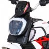 Motorek Fast Tourist na akumulator dla dzieci Biały + Audio + Światła + Ekoskóra