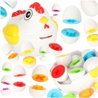 Układanka edukacyjna sorter dopasuj kształty jajka 10 szt. kura 