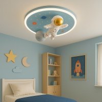 Lampa LED sufitowa plafon do pokoju dziecięcego ściemniana LUMELA + pilot astronauta 