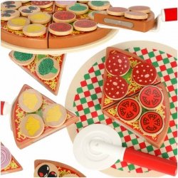 Pizza drewniany zestaw do zabawy z akcesoriami 20cm