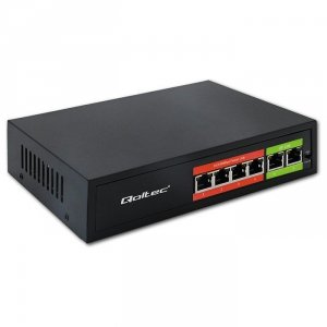 Przełącznik sieciowy SWITCH FAST Ethernet PoE | 4x RJ45 |  2x    RJ45 Uplink | 65W | 10/100Mb/s