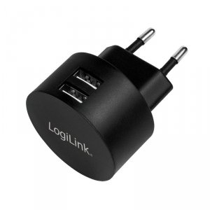 Ładowarka sieciowa  2x USB-A, 10.5W, czarna
