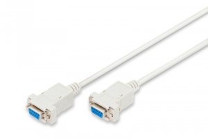 Digitus Kabel połączeniowy RS232 null-modem Typ DSUB9/DSUB9 Ż/Ż 1,8m Szary
