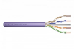 Digitus Kabel teleinformatyczny instalacyjny kat.6, U/UTP, Dca, drut, AWG 23/1, LSOH, 100m, fioletowy