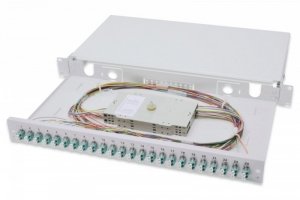 Digitus Przełącznica światłowodowa/panel krosowy z wyposażeniem 19 cali 1U, 24x LC duplex, OM3, zawiera pigtaile, adaptery, tack