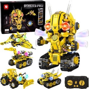 Klocki Techniczne Robots Pro 5w1 Zestaw Pilot + światło LED 673ele RC0743 