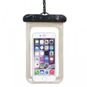 Etui na telefon uniwersalne wodoodporne z plastikowym zamknięciem czarne