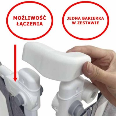 Barierka do łóżka ochronna zabezpieczenie blokada osłona 160cm szara