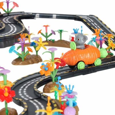 Tor wyścigowy samochodowy magnetyczny 2 pojazdy świecące 310 elementów