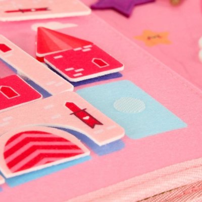 Tablica manipulacyjna sensoryczna montessori walizka plecak różowa