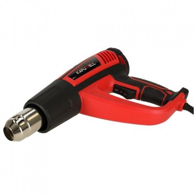 KAFUWELL Opalarka elektryczna z regulacja tempratury 0-600 st. C przepływ powietrza 300-500 l/min + 4 wymienne końcówki 1850W