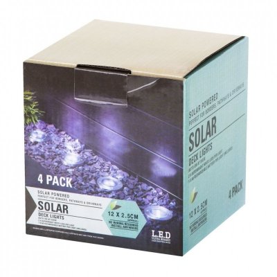 Lampy solarne gruntowe najazdowe ogrodowe  8LED 4szt. ciepły biały