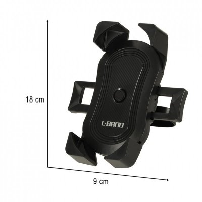 Uchwyt rowerowy motocyklowy na telefon czarny stabilny