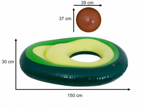 Materac dmuchany do pływania awokado z pestką piłką 150cm XL