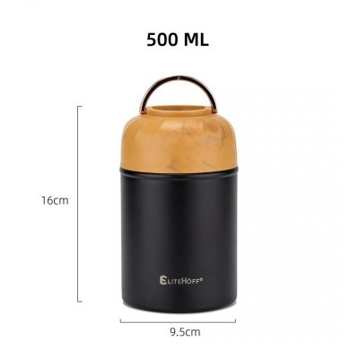 TERMOS OBIADOWY 500ml Z MISKĄ I SKŁADANĄ ŁYŻKĄ E-8249