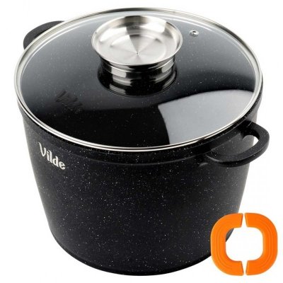 GARNEK GRANITOWY WYSOKI 6,7L 24cm Z POKRYWĄ Z AROMATYZEREM TERRUNA 199110