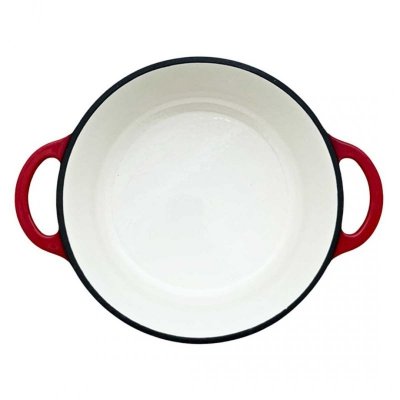 EMALIOWANY GARNEK ŻELIWNY 26cm 5L HAGE CZERWONY