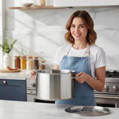 GARNEK GASTRONOMICZNY Z POKRYWĄ STALOWĄ Ø40cm 32L KINGHOFF KH-2026