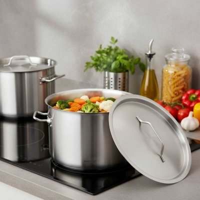GARNEK GASTRONOMICZNY Z POKRYWĄ STALOWĄ Ø50cm 58L KINGHOFF KH-2028