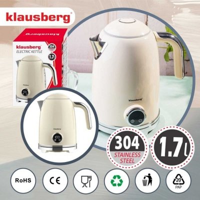 CZAJNIK ELEKTRYCZNY 1,7L Z TERMOMETREM LED KLAUSBERG KB-9028 RETRO