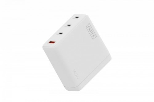 Ładowarka sieciowa/zasilacz USB GaN 140W, 3x USB-C, 1x USB-A, Biała