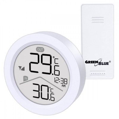 Stacja pogody bezprzewodowa GB162 temperatura IN/OUT, zegar, zasieg do 60 m