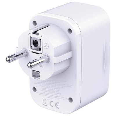 Adapter sieciowy Hyper Charger 30W 1xUSB-A 2xUSB-C 1x Schuko PD  QC 3.0 białt