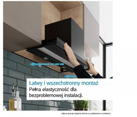 Okap zintegrowany DBB85CC60  Serie 4 80 czarny czyste szkło