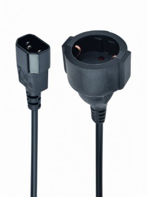 Gembird Adapter zasilania IEC320 C14-&gt;SCHUKO(F) 15 cm